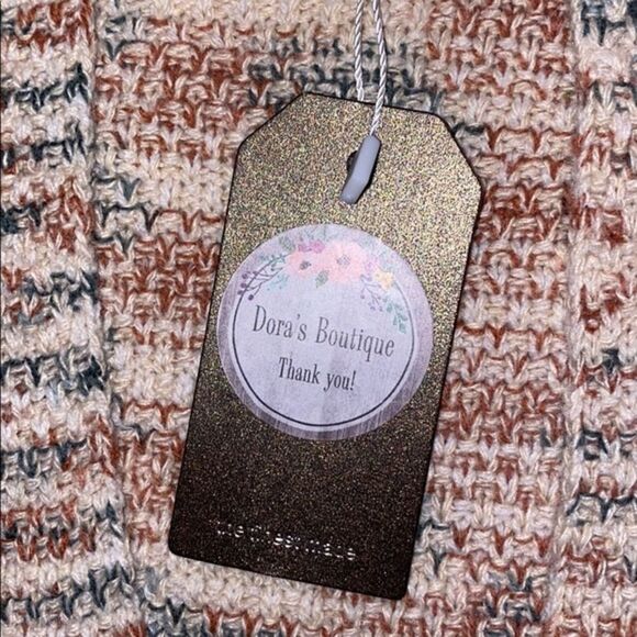 Janice Apparel bubble sleeve neutral melange long line cardigan | Sz M, NWT - Picture 4 of 12